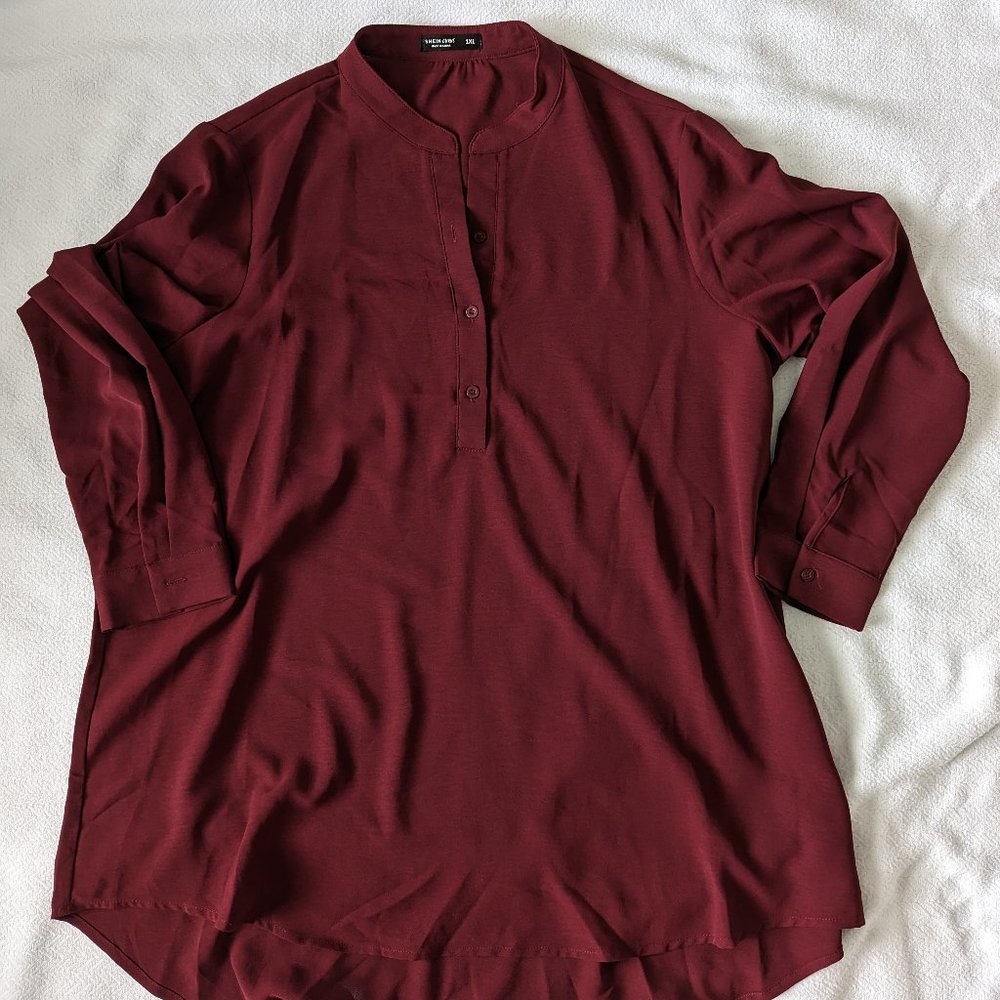 EUC Burgundy Tunic blouse from SHEIN, size XL